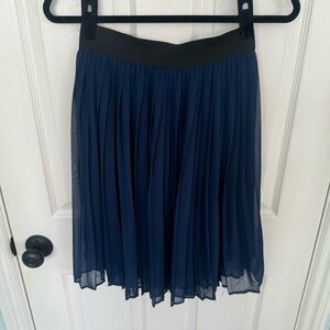 Lulus Vintage Pleated Navy Skirt
